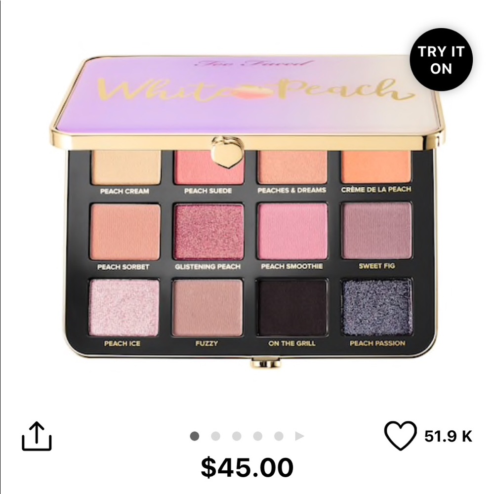 Too faced white peach palette